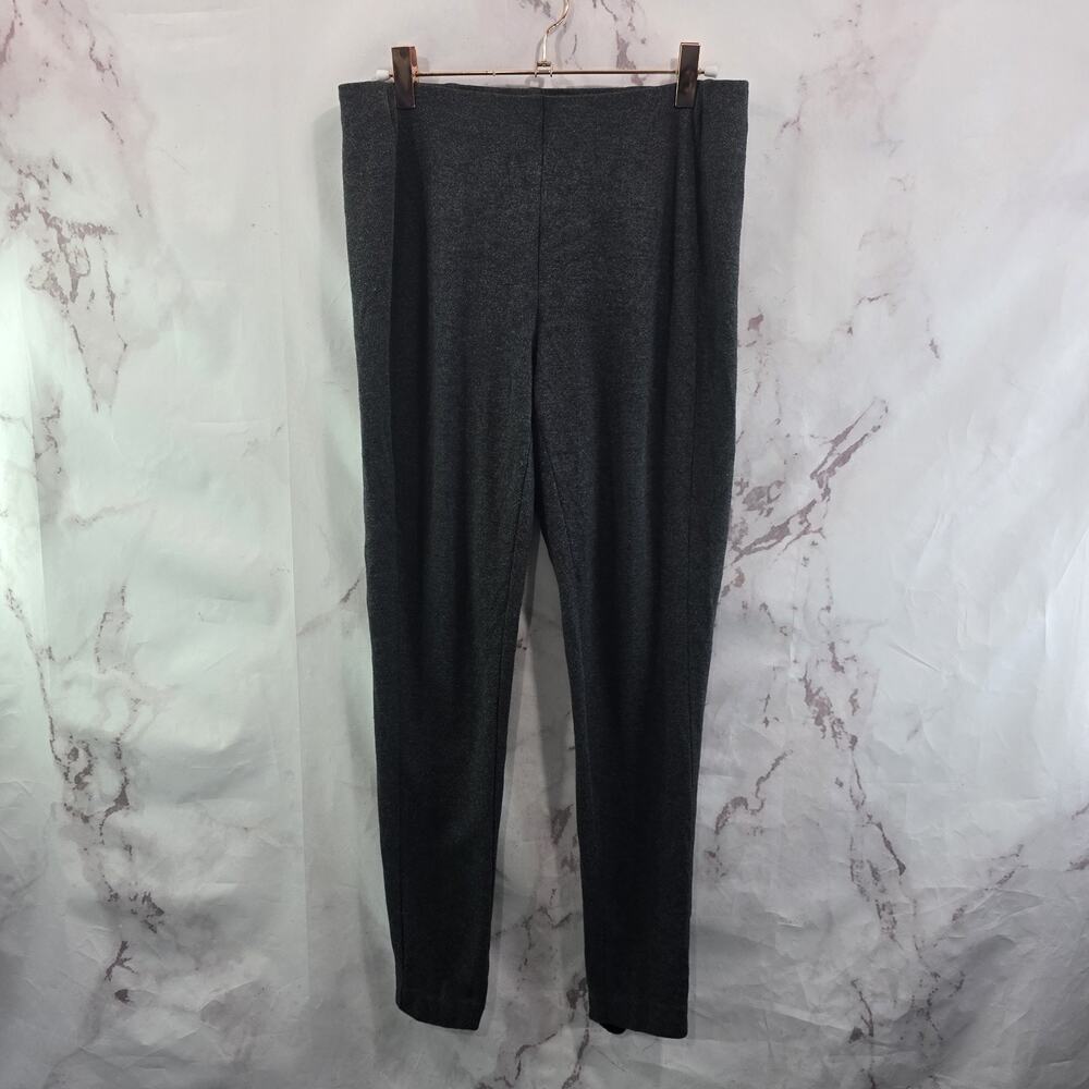 J Jill Leggings Womens Medium Gray Pull On Pants High Rise Ponte Slim Heathered